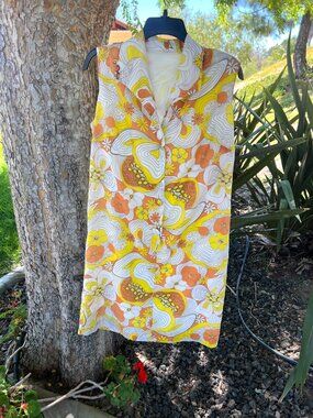 60's Dress - Mod - Funky -Psychedelic - Sleeveless - Handmade - Size Medium